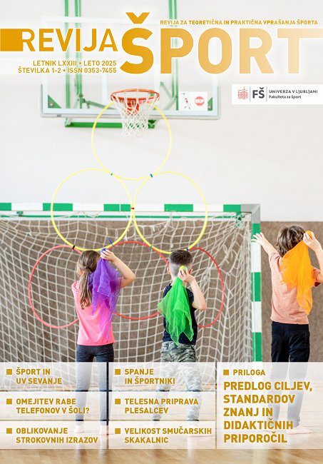 NAslovnica revije Šport št. 1-2025 NAslovnica revije Šport št. 1-2025