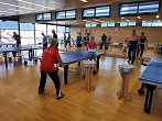 Udeleženci projekta SWAN v Bakovcih igrajo namizni tenis 